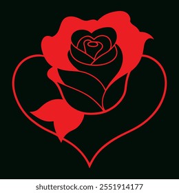 Delicada ilustración de rosa para los amantes