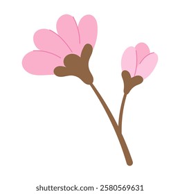 Delicate sakura flower, a symbol of spring and Japanese culture. Perfect for creating spring designs, website design, printed materials and souvenirs.