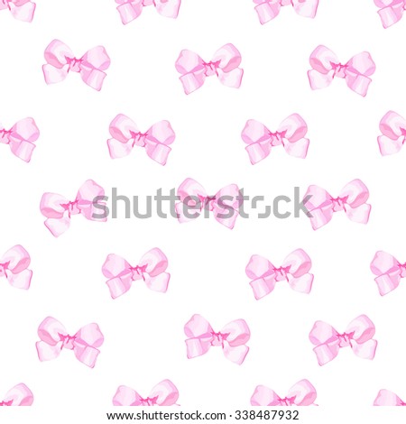 Delicate satin pink bows seamless vector print