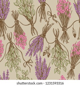 Delicate seamless background with dried flowers