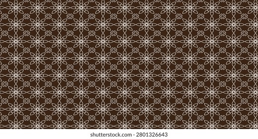 Delicate seamless beige background featuring white lace floral motifs in a repeating geometric pattern. Elegant vintage decorative texture ideal for wallpaper, textiles, invitations, stationery, packaging, and web design.

