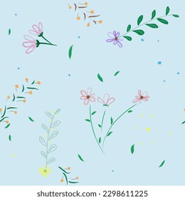 delicado patrón floral sin fisuras. dibujo a mano.ilustración vectorial.textil,papel de pared,imprimir