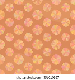 Delicate seamless floral pattern on a warm peach background.