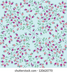 Delicate seamless floral vector background