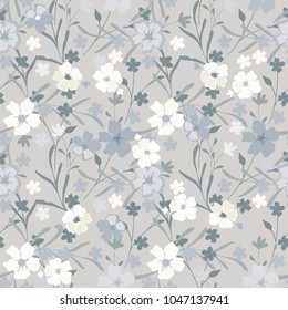 Delicate seamless flowers. Floral pattern for fashion prints. Daisy design for background textile, wallpapers, wrapping, paper.