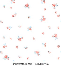 Delicate seamless flowers. Floral pattern for fashion prints. Daisy design for background textile, wallpapers, wrapping, paper.