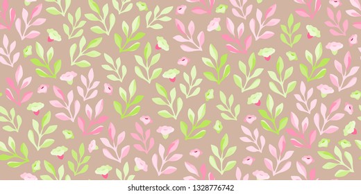Delicate seamless flowers. Floral pattern for fashion prints. Vintage flowefy design for background textile, wallpapers, wrapping, paper.