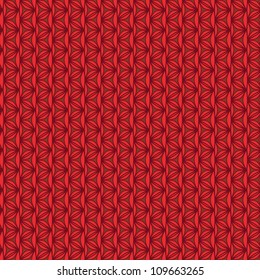 Delicate seamless knitted background in red tones. Wicker texture, vector illustration.