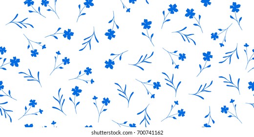 Delicate seamless little flowers. Floral pattern for fashion prints. Design for textile, wallpapers, wrapping, paper. 