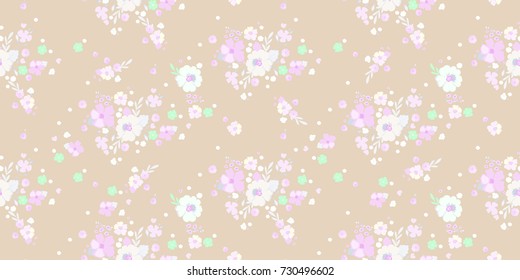 Delicate seamless little flowers. Floral pattern for fashion prints. Vintage design for textile, wallpapers, wrapping, paper. 