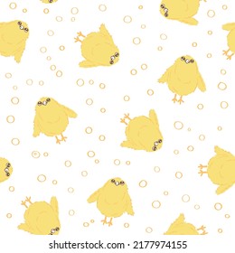 Delicate seamless pattern with baby chicks. Print for textiles, fabric, wallpaper and paper for the nursery and children's room.