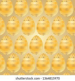 delicate seamless pattern for the feast of Holy Easter in gold color