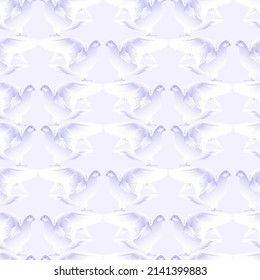 Delicate seamless pattern with the image of lovebirds. Design for decorating wallpaper and fabric.