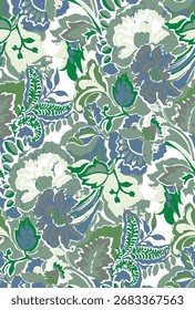 Delicate seamless pattern on mocha background. Neutral flower decor element wallpaper. Vector. Ornament, traditional, ethnic, arabic, turkish, indian, motifs. Template for fabric and wallpaper.