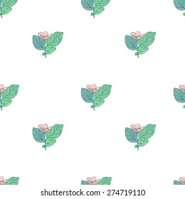 Delicate seamless pattern in pencil style of flowers. Delicate roses for wedding design. Line drawing. Spring background.