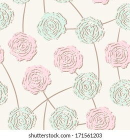 Delicate seamless pattern with roses