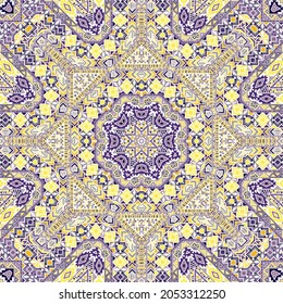 Delicate seamless pattern of simple geometry shapes structure. Ethnic mexican motif. Wallpaper print. Small elements texture. Vector collage ornament.