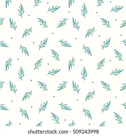 Delicate seamless retro background with deciduous leaves. Vector illustration.
