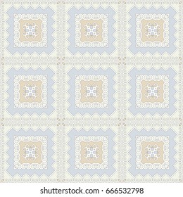 delicate seamless vector pattern with square tiles in pastel colors