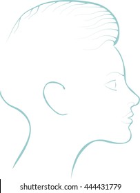 delicate silhouette of young woman in thin lines