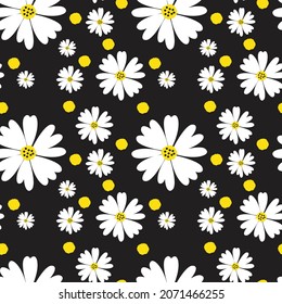 Delicada flor de margarita sin fisuras fondo vectorial