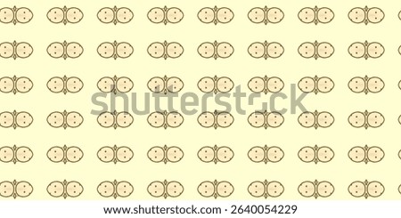 A delicate and simple design featuring geometric motifs in soft beige tones on a light background.