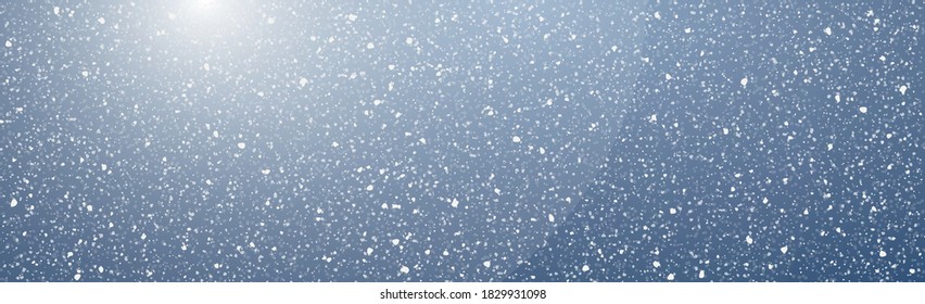 Delicate sky background with falling snowflakes