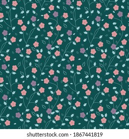Las Flores Pequeñas Delicadas Salen Del Fondo De La Primavera. Ilustración vectorial