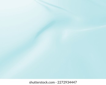 Delicate Smooth Satin Material. Pastel Blue Wavy Silk Background. No Text. Elegant Soft Satin Fabric ideal for Layout, Cover, Blank. Wavy Smooth Water Surface. Simple Abstract Background.