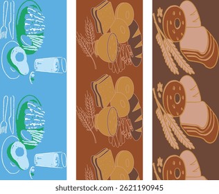 Delicate snacks and Fruit Abstract Watercolor Seamless Design for Backdrops and fabrics