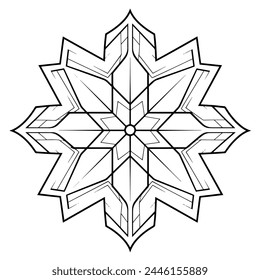 Delicate snowflake outline vector, ideal for winter-themed projects.