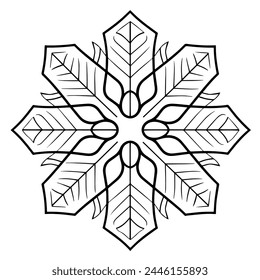Delicate snowflake outline vector, ideal for winter-themed projects.