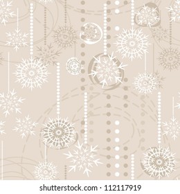 delicate snowflakes and dots winter holiday seamless pattern