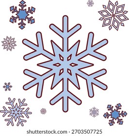 Delicate snowflakes falling. Perfect for winter holiday projects, festive designs, and seasonal greetings. Add a touch of elegance and winter magic.