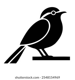 Delicate sparrow perched with flowing lines.






