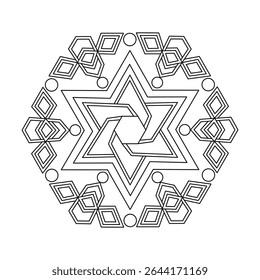 Delicate Spiral Mandala with Floral Essence coloring book page