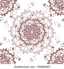 Delicate spring seamless pattern with circular floral elements