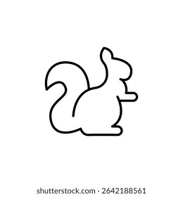 Delicate Squirrel Illustration In Minimalist Style With Transparent Surface