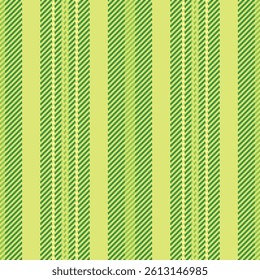 Delicate stripe background seamless, border texture pattern vector. Wear vertical fabric textile lines in lime and green colors palette.