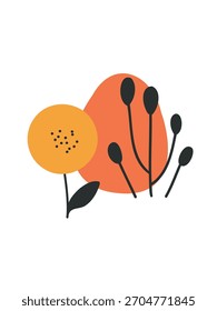 delicado design de ilustração floral suave ramo botânico estilizado