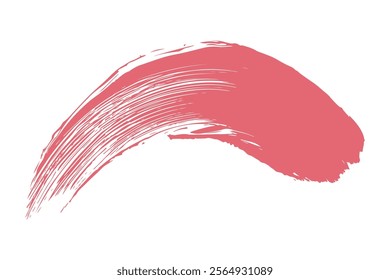 A delicate sweep of coral-toned lipstick on a white background.