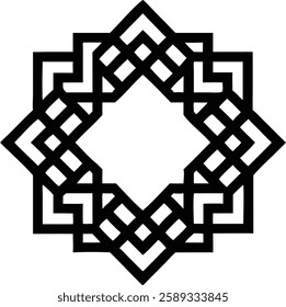 A delicate symmetric floral mandala forming a balanced geometric Islamic star.