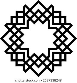 A delicate and symmetrical eight-pointed Islamic floral star design.