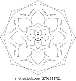 Delicado patrón de mandala geométrico simétrico