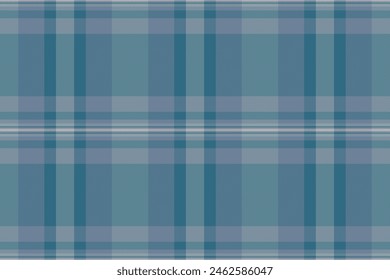 Delicate textile seamless check, birthday card background vector pattern. Back fabric plaid tartan texture in pastel and cyan color.