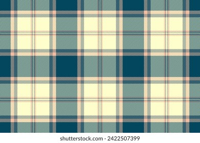 Delicate texture fabric seamless, grungy plaid pattern vector. Window background check textile tartan in lemon chiffon and cyan colors.