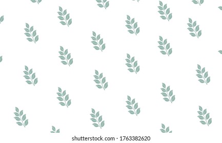 
Delicate texture, ornament for creating wallpaper patterns, textiles, summer print for fabric. Leaves on a white background, bedding tones, green twig. Vector image.