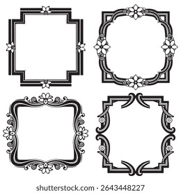 Delicate and Timeless Vintage Decorative Floral Frames Vector Set Packs
