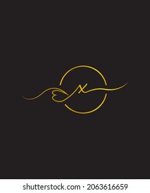 A delicate touch modern script letter type X logo template