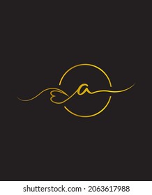 A delicate touch modern script letter type A logo template